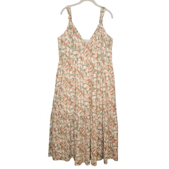 Abercrombie & Fitch Maxi Dress Women's Size‎ XL Knotted Tiered 100 Cotton Summer - Picture 1 of 11